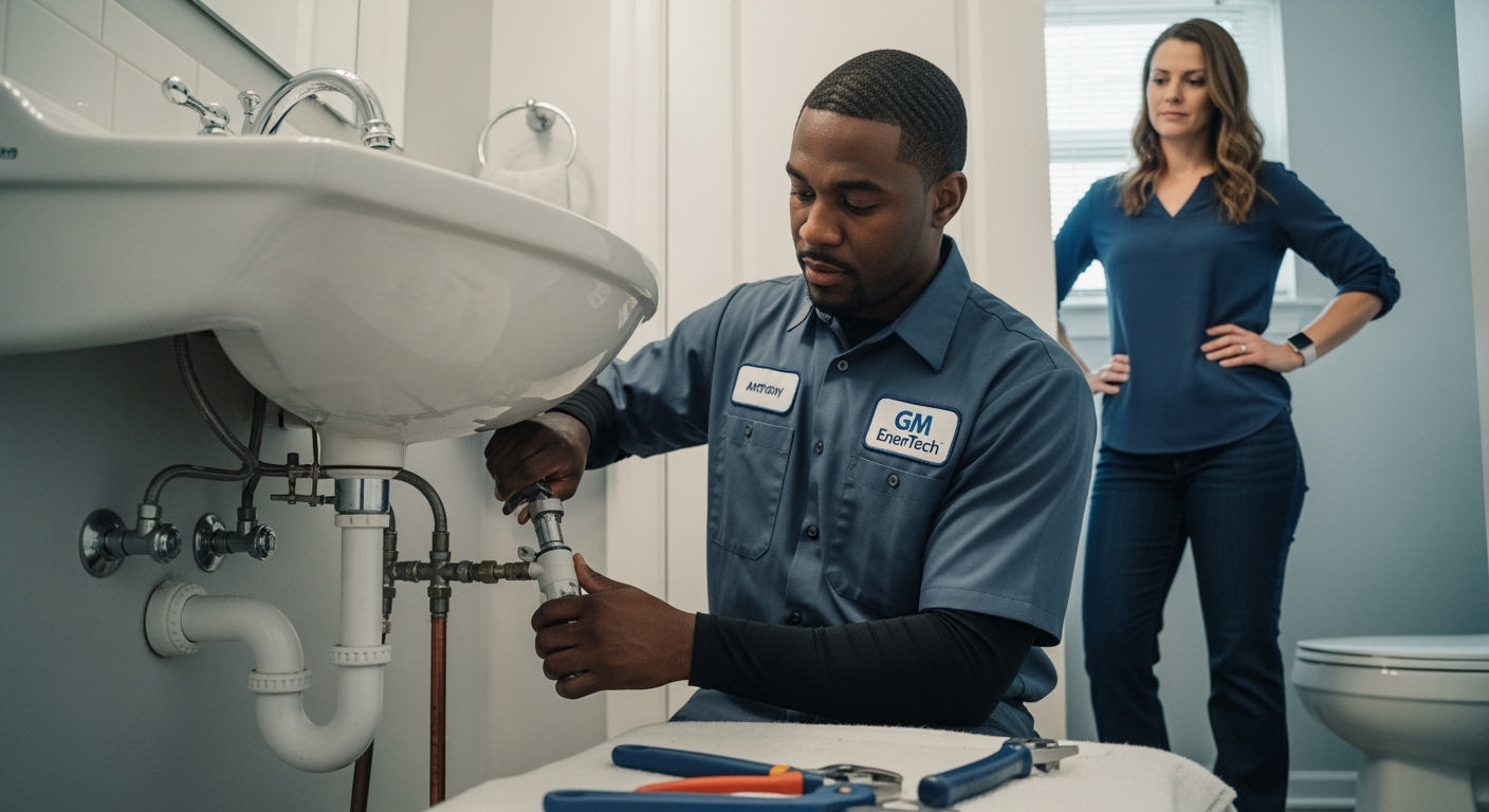 Professional plumber from GM EnerTech in Amityville
