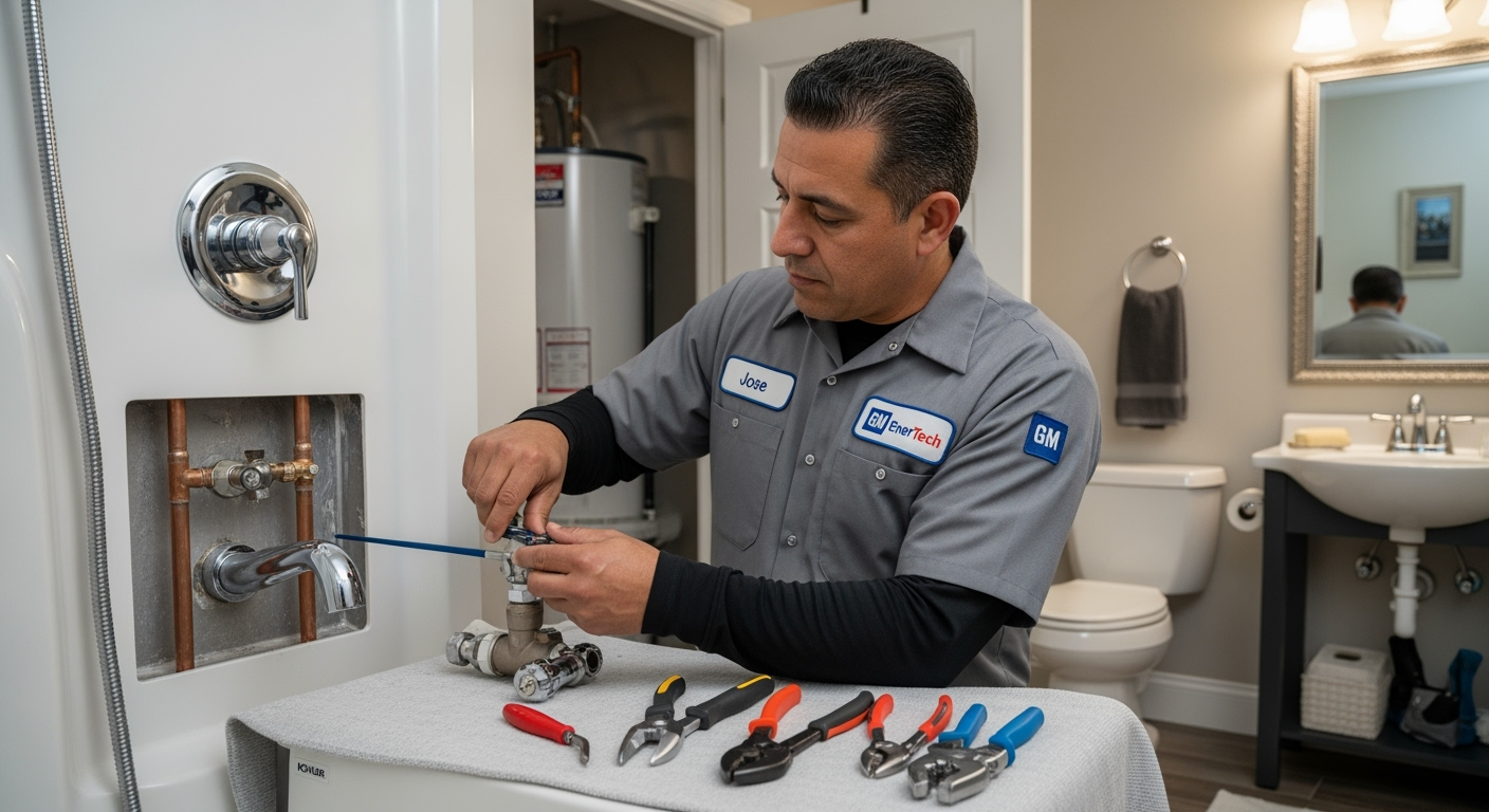 Professional plumber from GM EnerTech in Baldwin