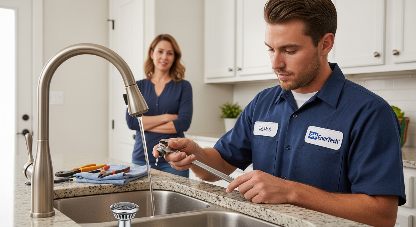 Professional plumber from GM EnerTech in Blue Point