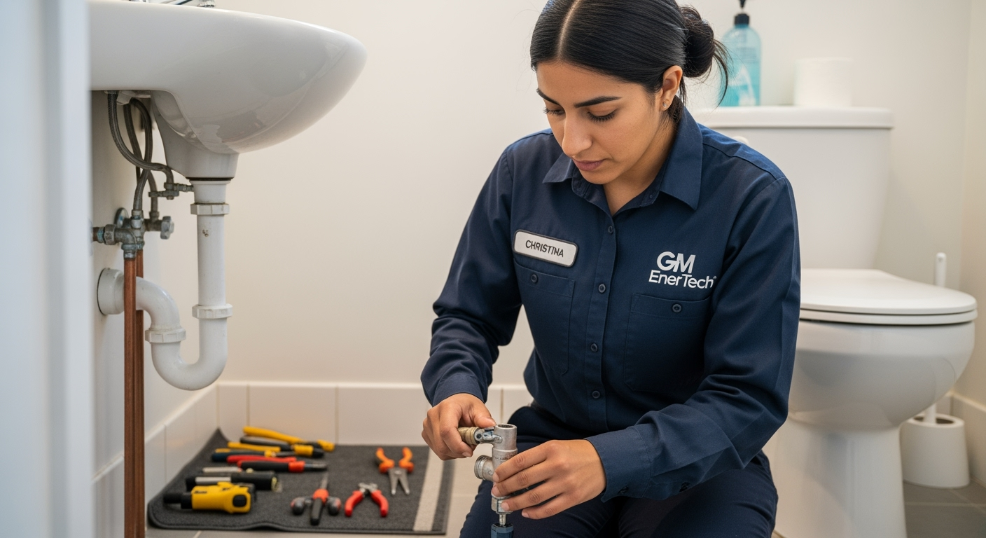 Professional plumber from GM EnerTech in Bridgehampton