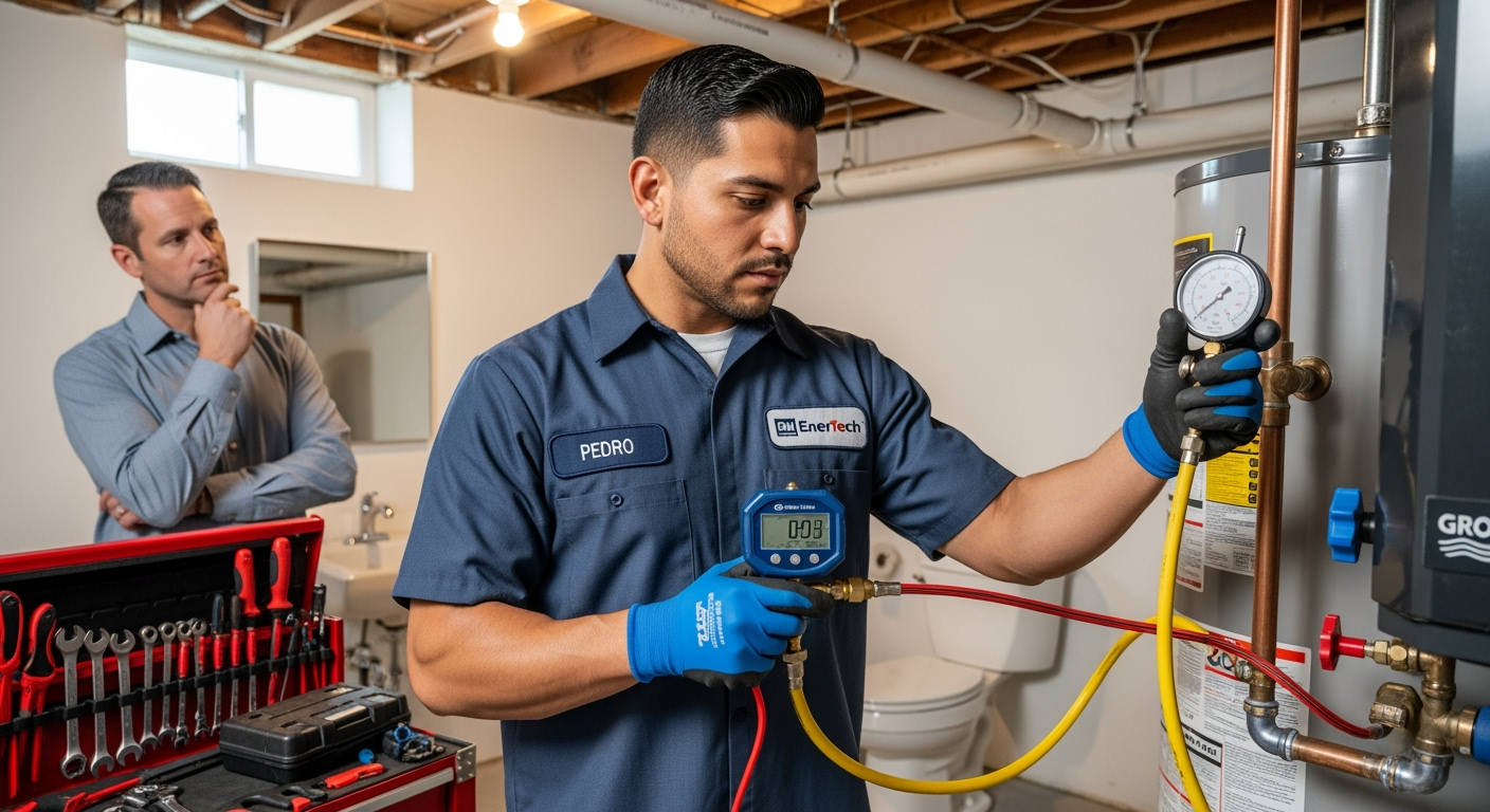 Professional plumber from GM EnerTech in Brookville