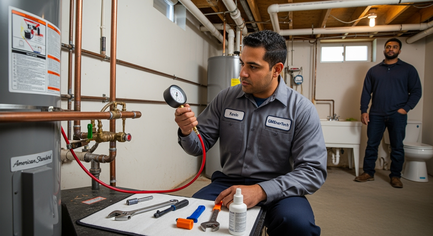 Professional plumber from GM EnerTech in Commack