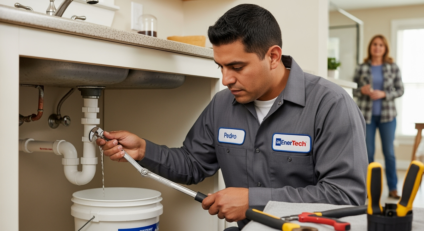 Professional plumber from GM EnerTech in Copiague