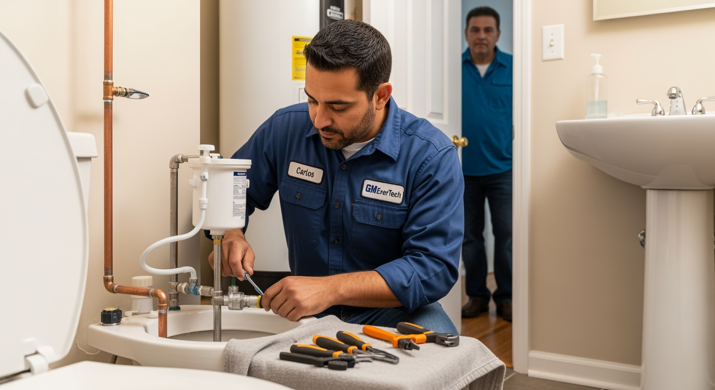 Professional plumber from GM EnerTech in East Moriches