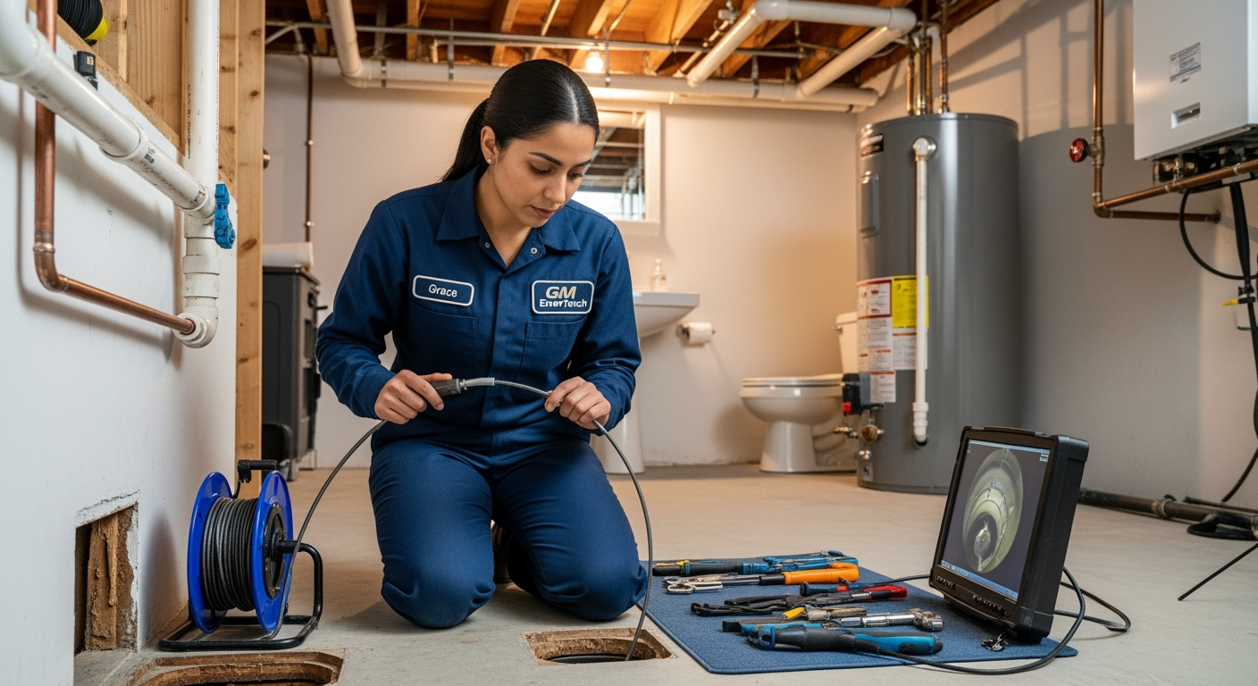 Professional plumber from GM EnerTech in East Northport