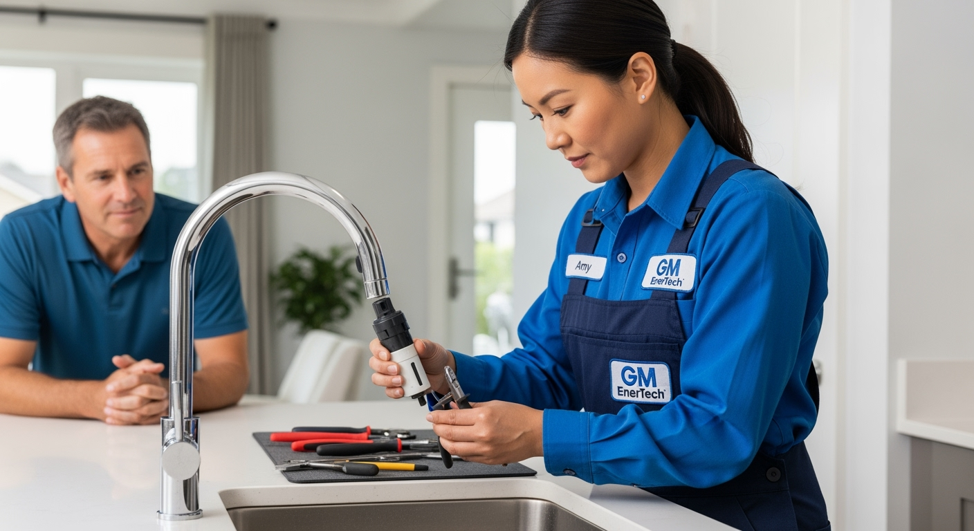 Professional plumber from GM EnerTech in East Norwich