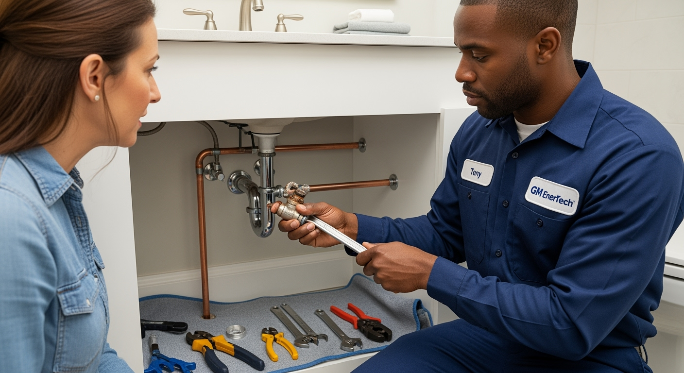 Professional plumber from GM EnerTech in Elmont