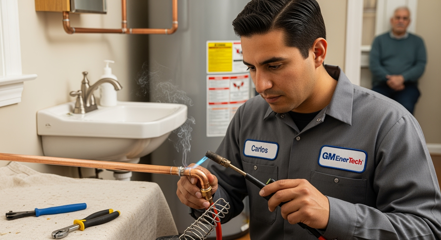 Professional plumber from GM EnerTech in Hampton Bays