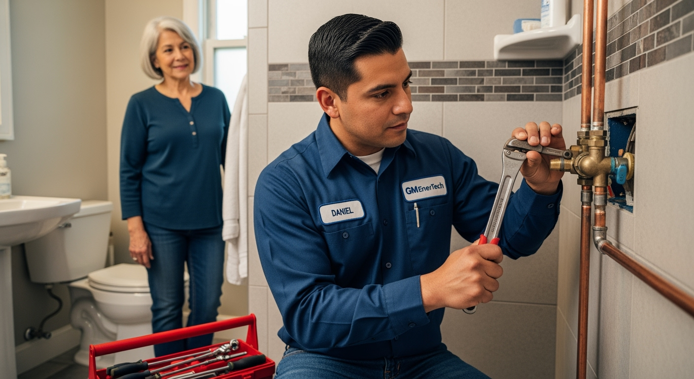 Professional plumber from GM EnerTech in Kings Park