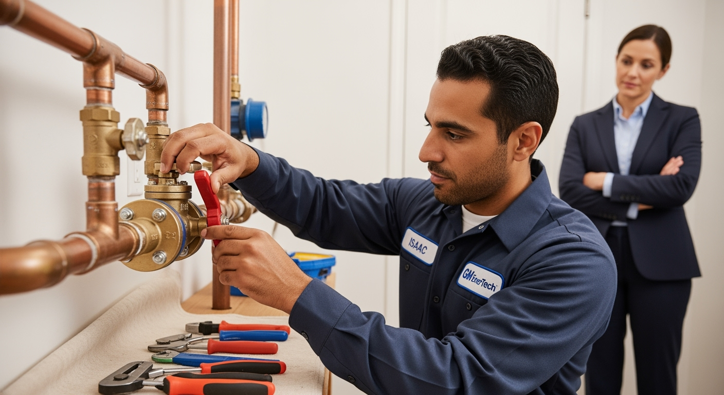Professional plumber from GM EnerTech in Levittown