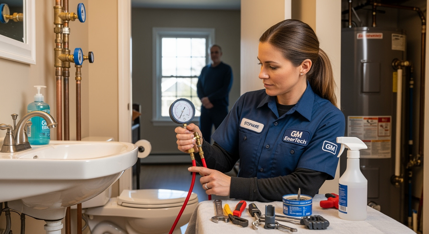 Professional plumber from GM EnerTech in Lindenhurst