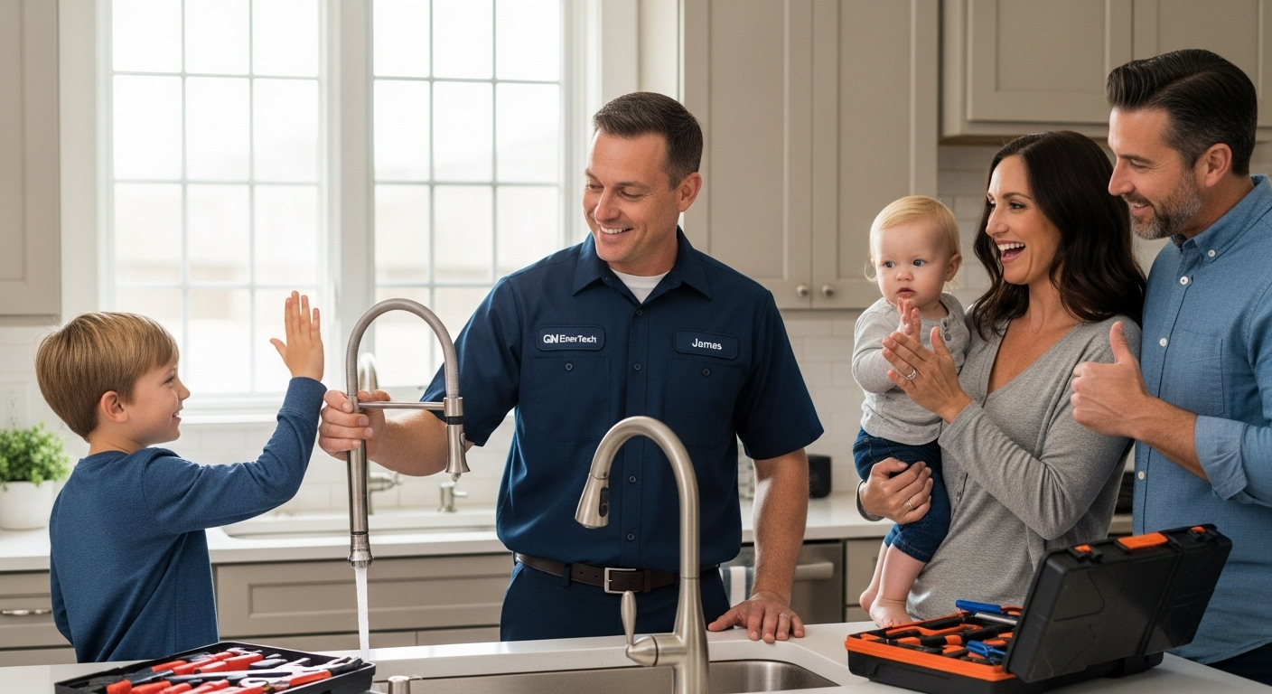 Professional plumber from GM EnerTech in Hempstead
