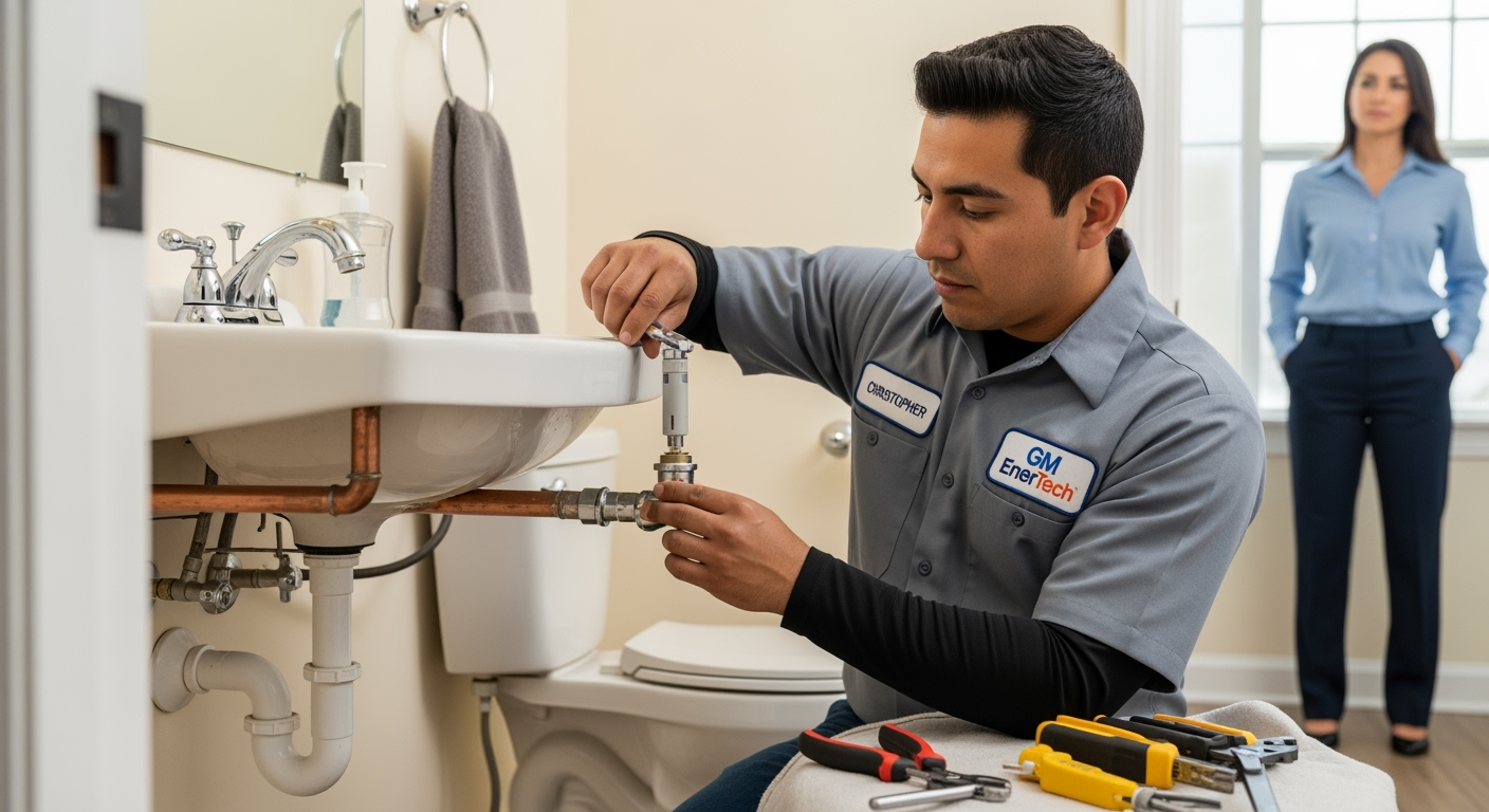 Professional plumber from GM EnerTech in Mastic Beach