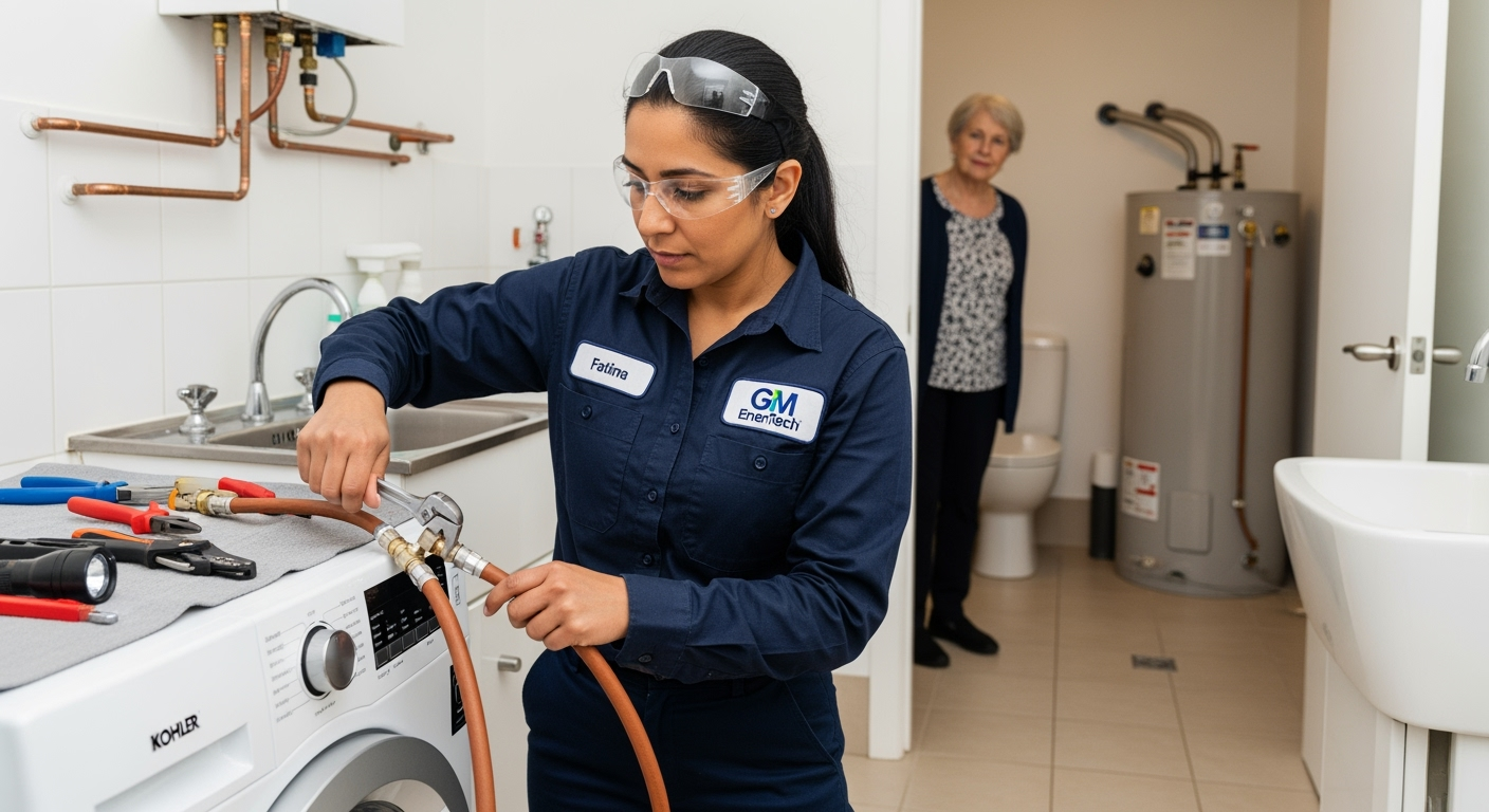 Professional plumber from GM EnerTech in Melville