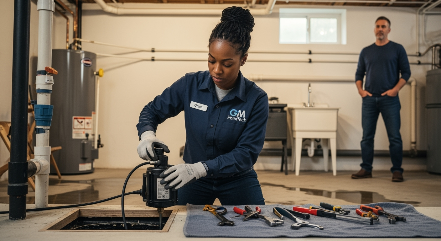 Professional plumber from GM EnerTech in Merrick