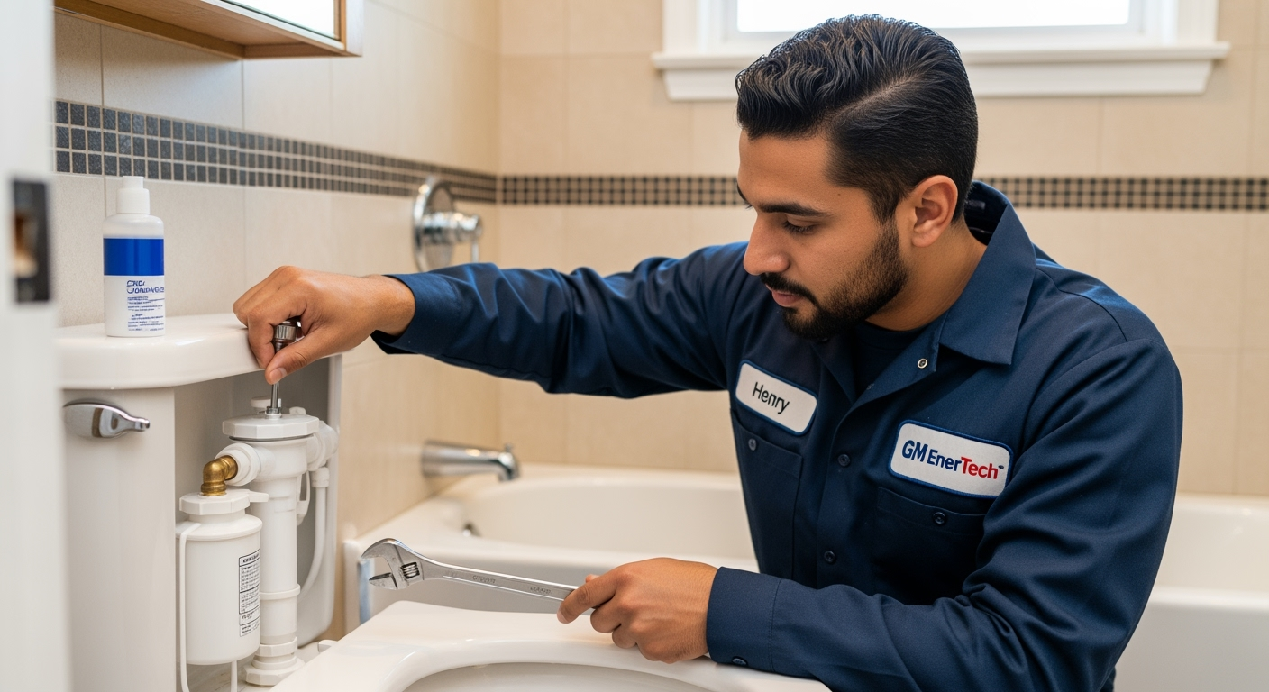 Professional plumber from GM EnerTech in Mineola