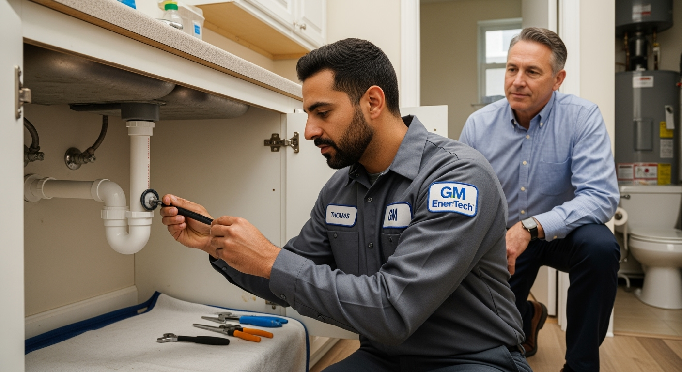 Professional plumber from GM EnerTech in New Hyde Park