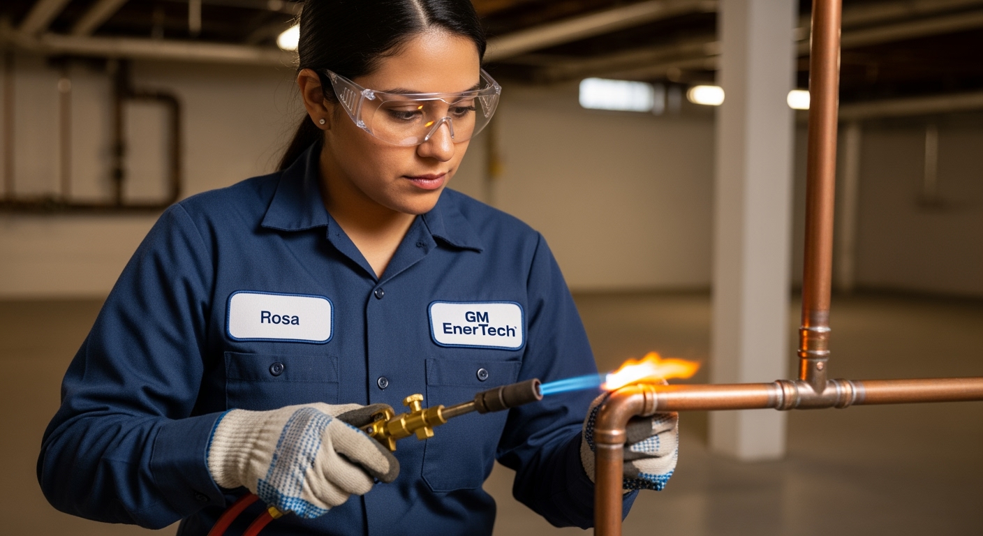 Professional plumber from GM EnerTech in Oyster Bay