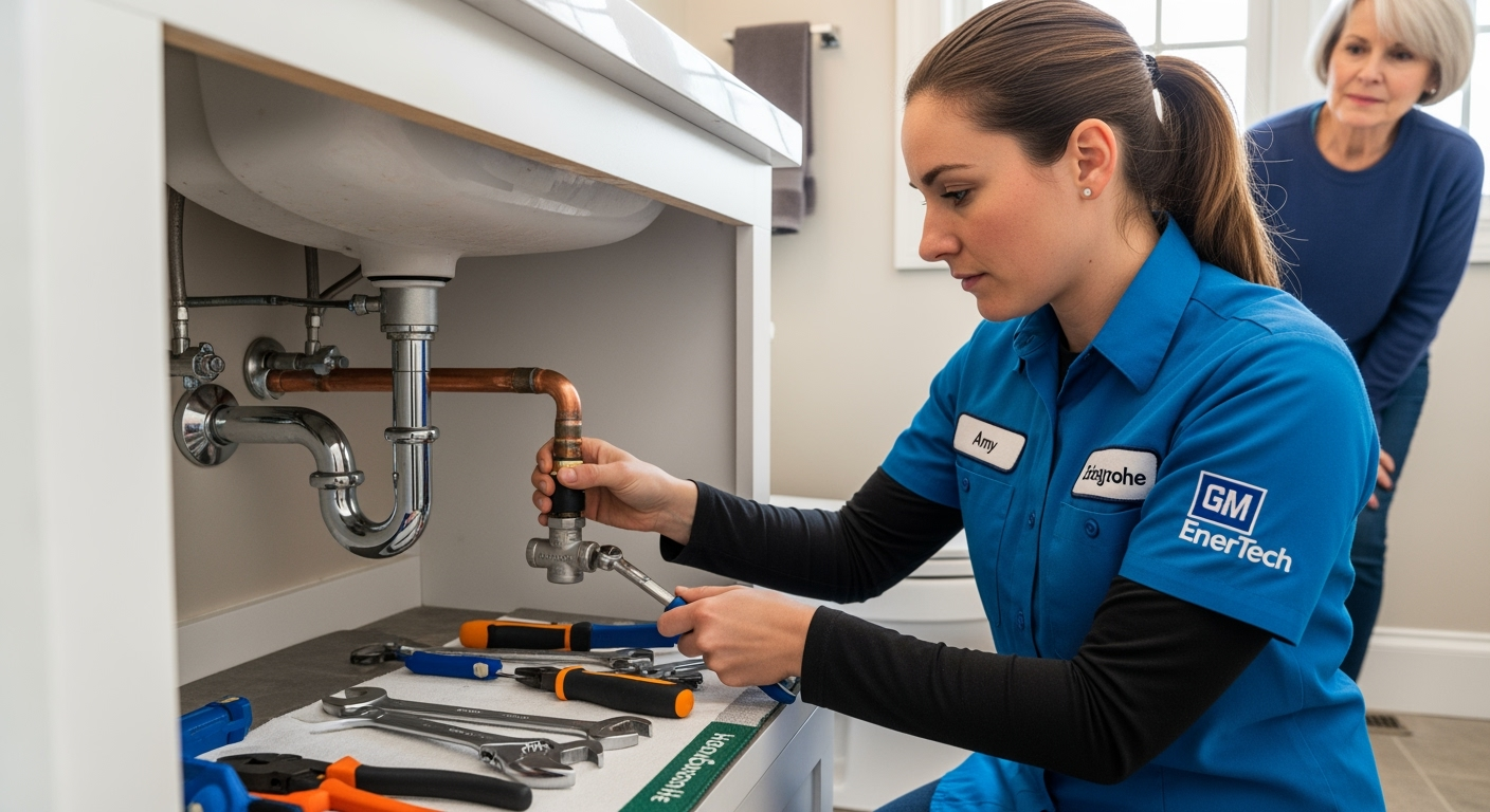 Professional plumber from GM EnerTech in Peconic