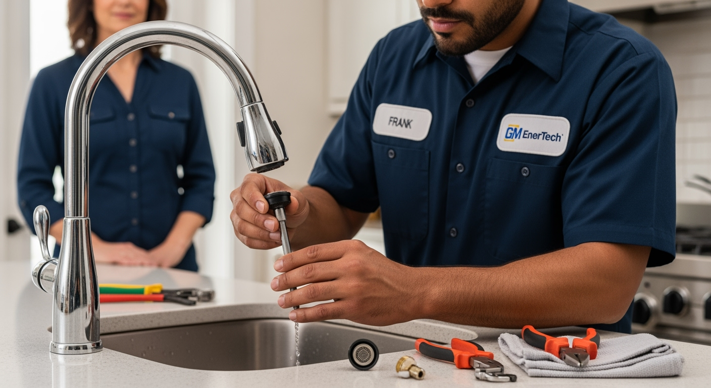 Professional plumber from GM EnerTech in Port Jefferson