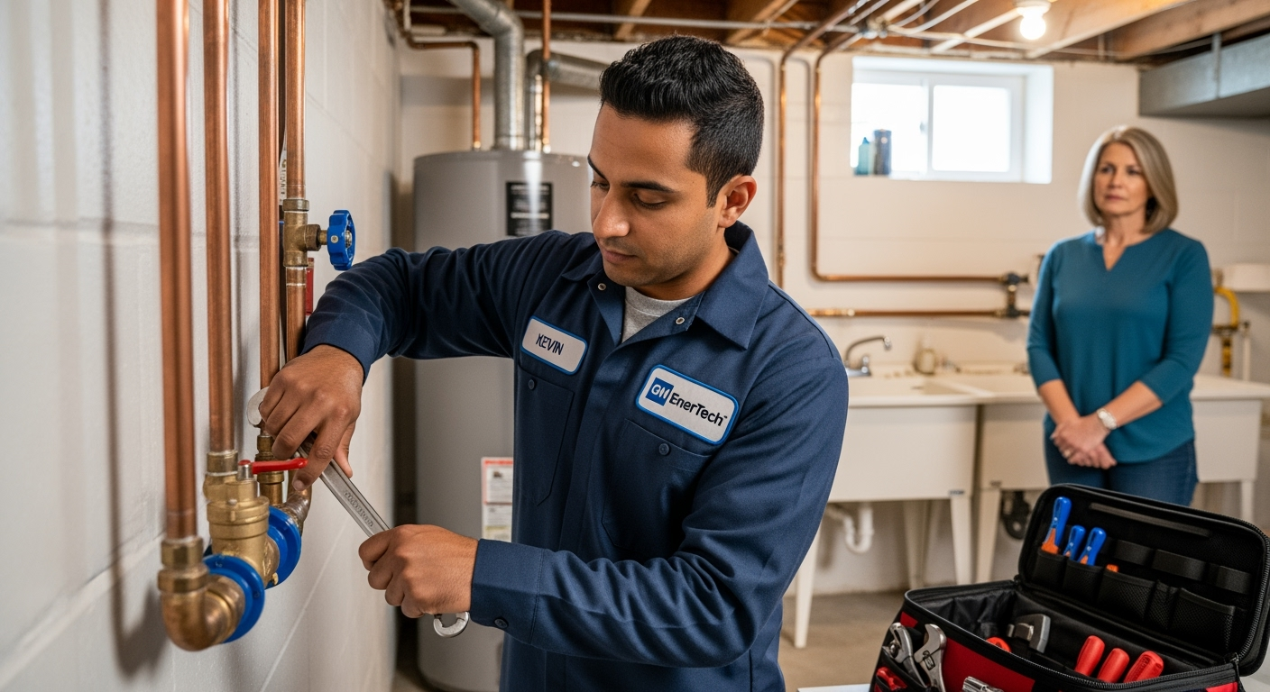 Professional plumber from GM EnerTech in Ridge