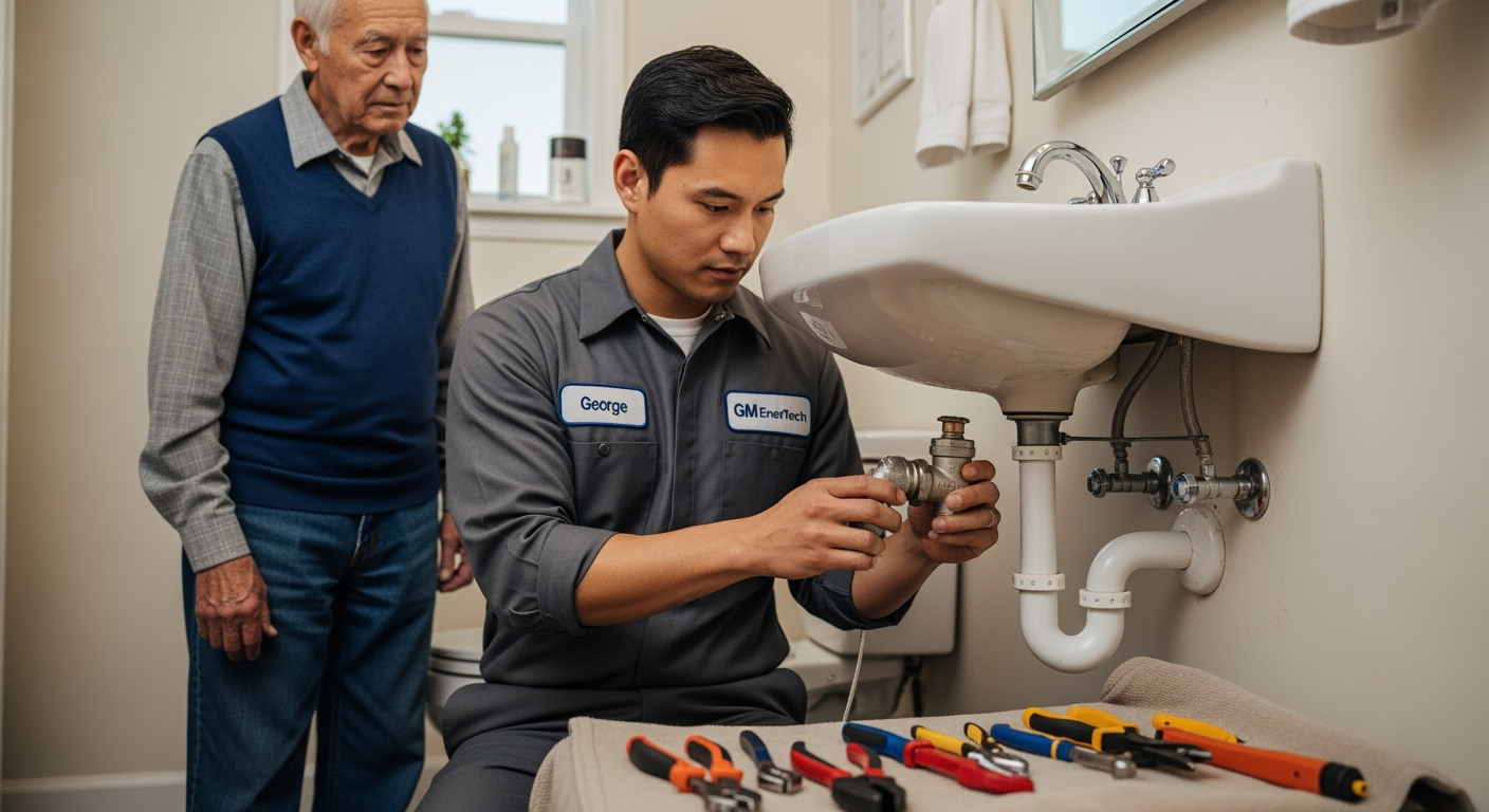 Professional plumber from GM EnerTech in Ronkonkoma