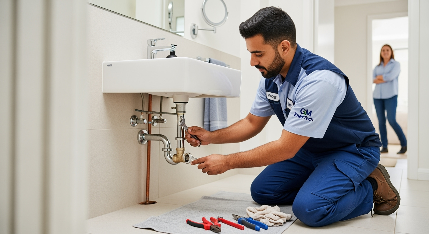 Professional plumber from GM EnerTech in Sands Point