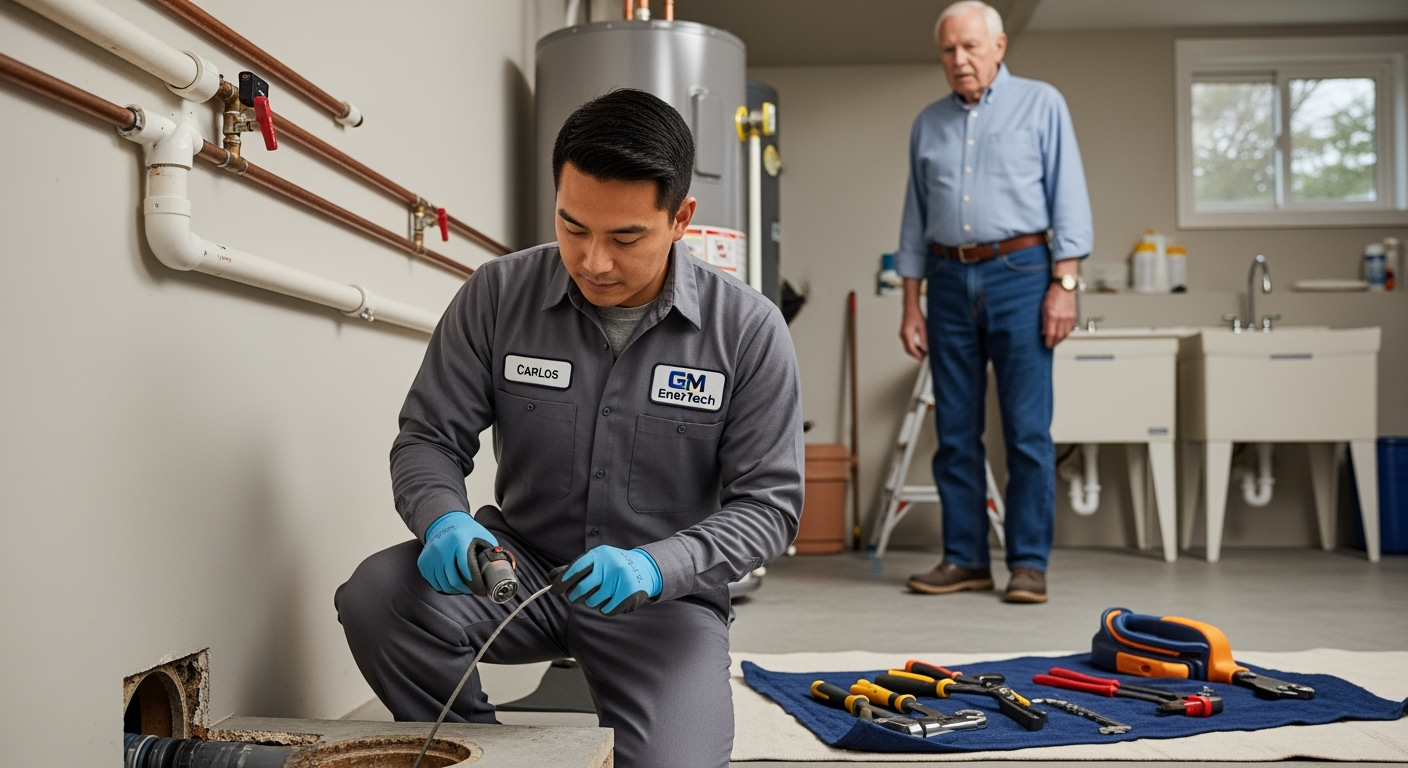 Professional plumber from GM EnerTech in Uniondale